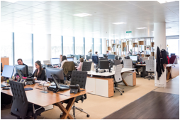 Call Center with Headsets and Disposable Covers