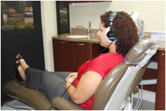 Headphones w Disposable Covers at Dentist Office